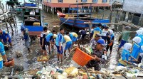 Bersih Pantai dan Bersih Lingkungan Bersama Posal Memperuk Lanal Tarempa, Dukung Program ASRI