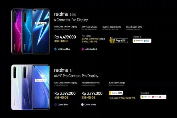 Realme 6 dan Realme 6 Pro Rilis di Indonesia, Cek Harganya